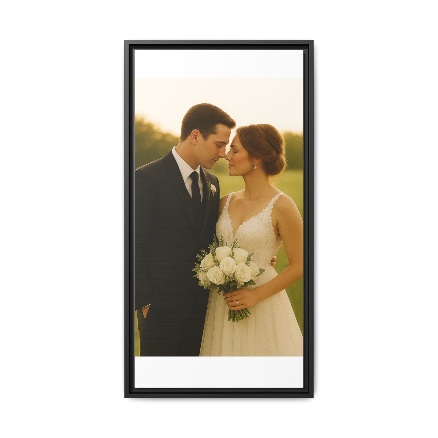 Custom Wedding Frame Vertical Matte Canvas