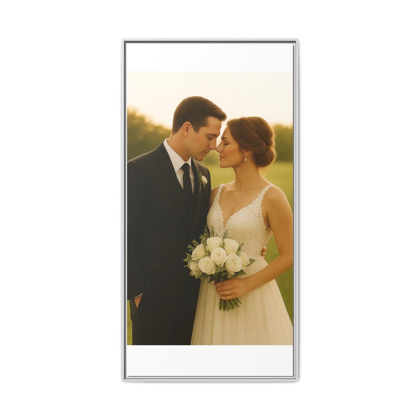Custom Wedding Frame Vertical Matte Canvas