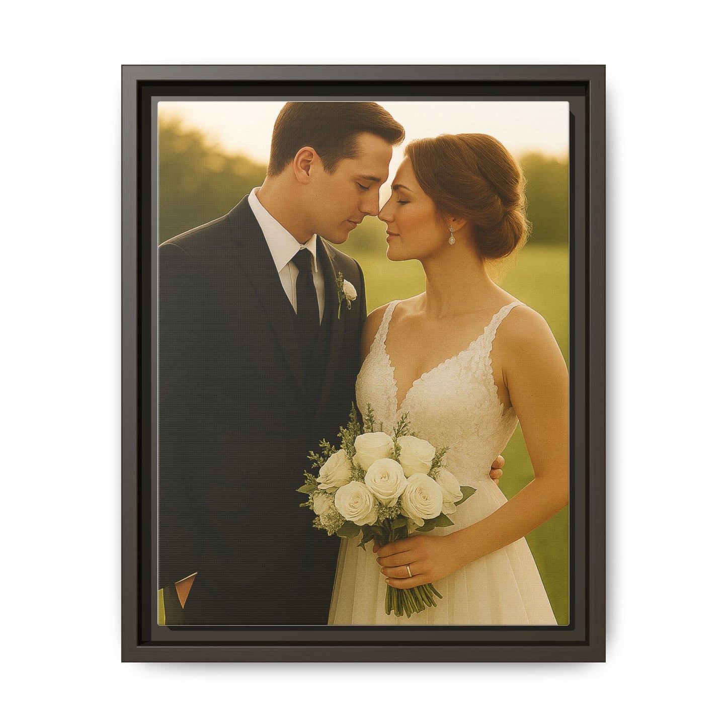 Custom Wedding Frame Vertical Matte Canvas