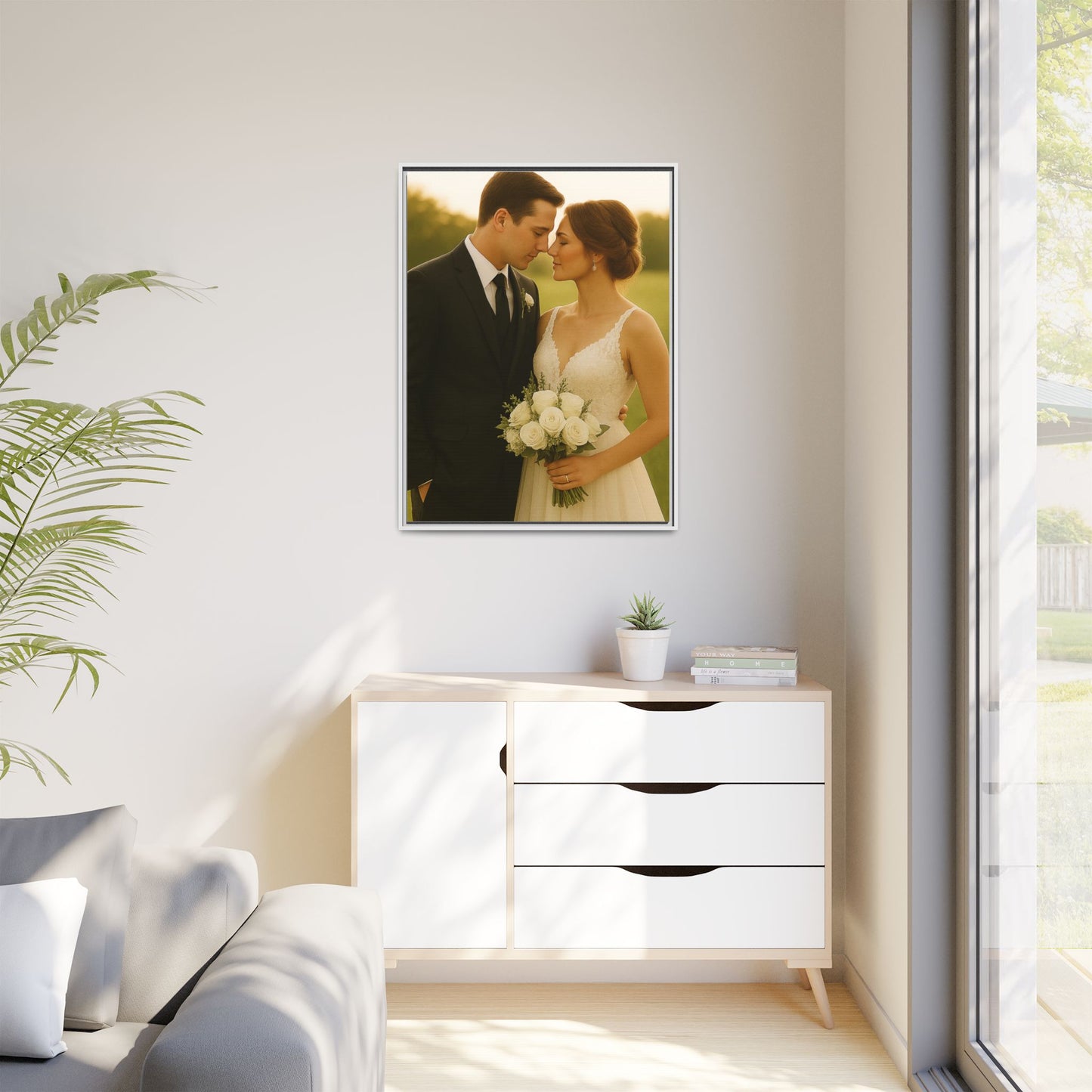Custom Wedding Frame Vertical Matte Canvas