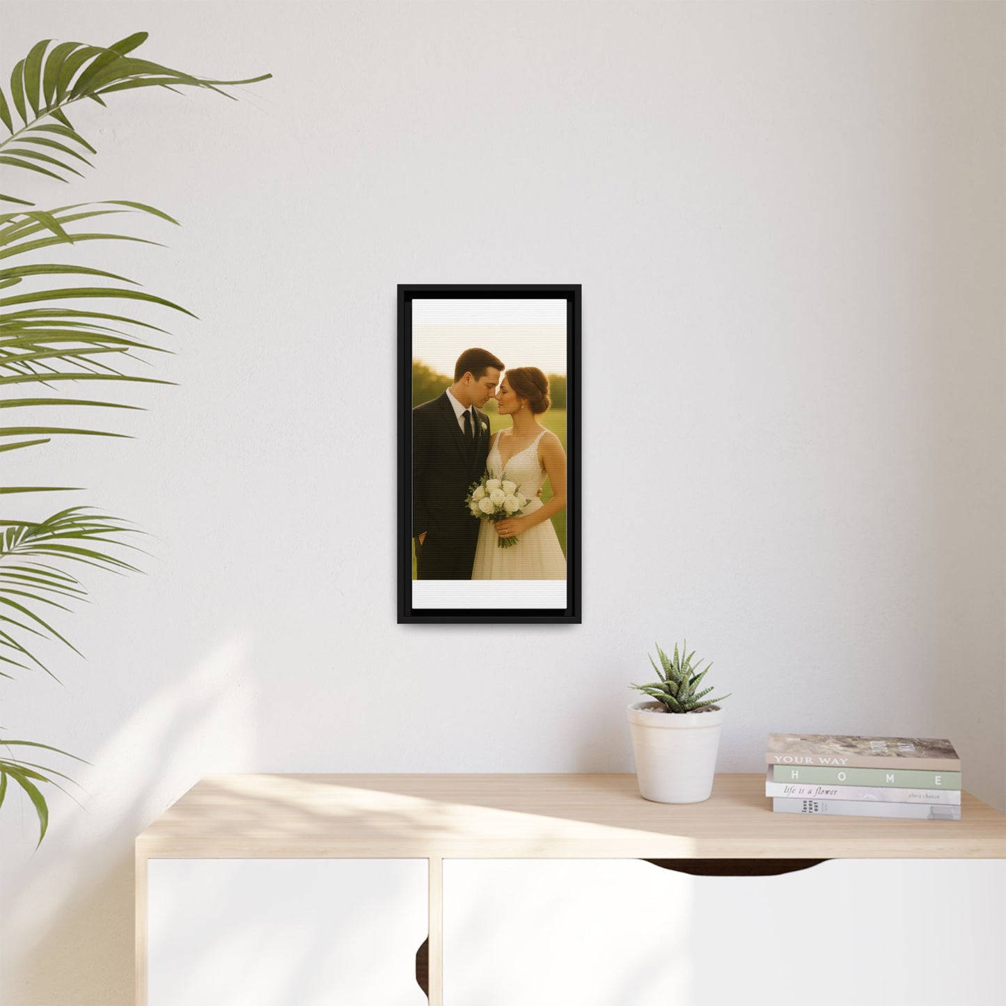 Custom Wedding Frame Vertical Matte Canvas