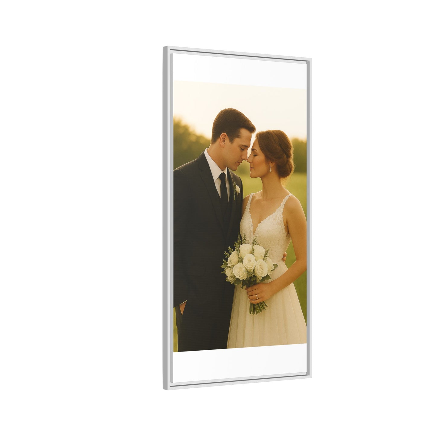 Custom Wedding Frame Vertical Matte Canvas