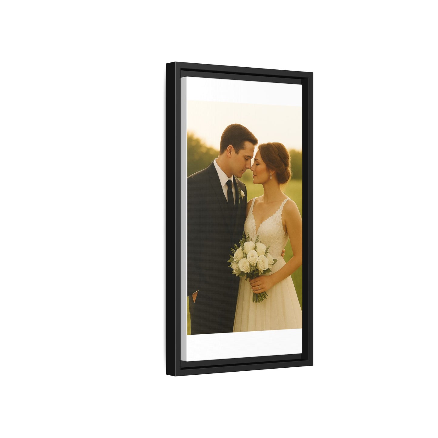 Custom Wedding Frame Vertical Matte Canvas
