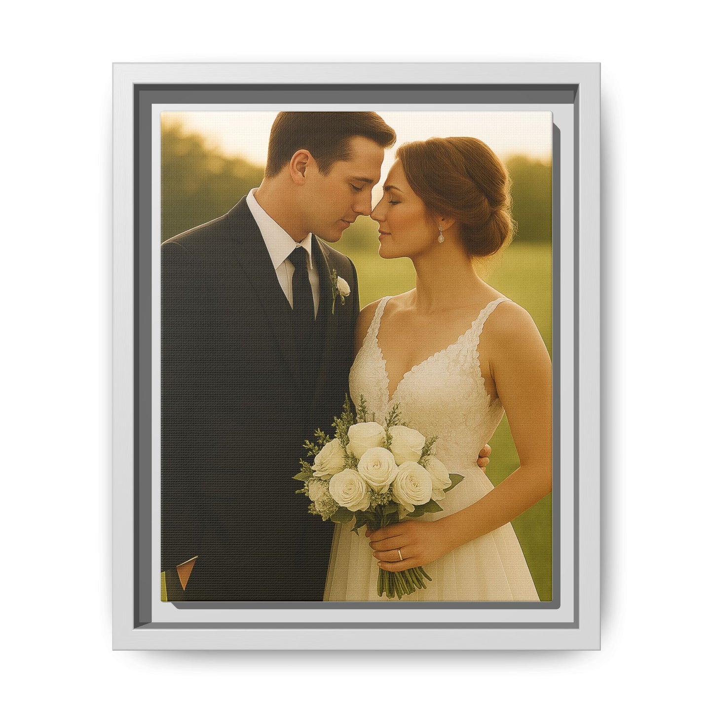 Custom Wedding Frame Vertical Matte Canvas
