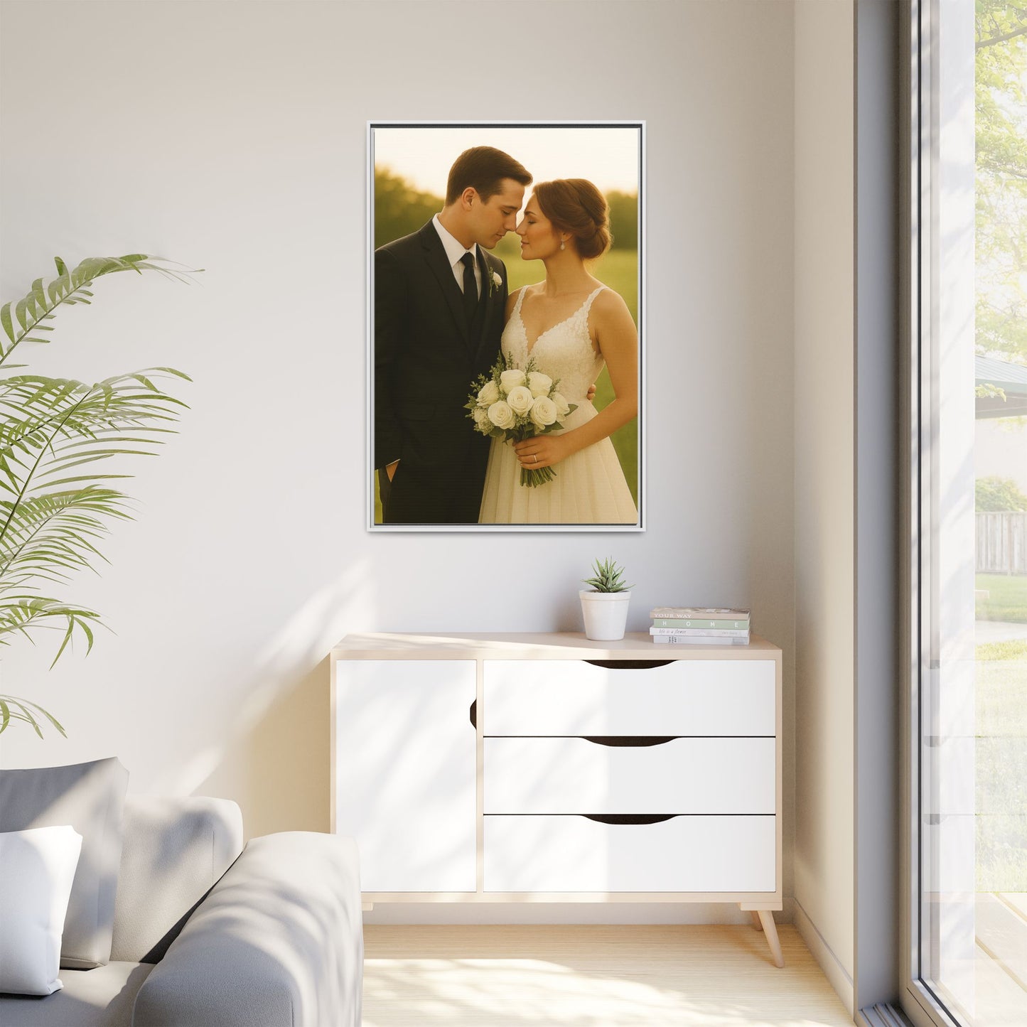 Custom Wedding Frame Vertical Matte Canvas