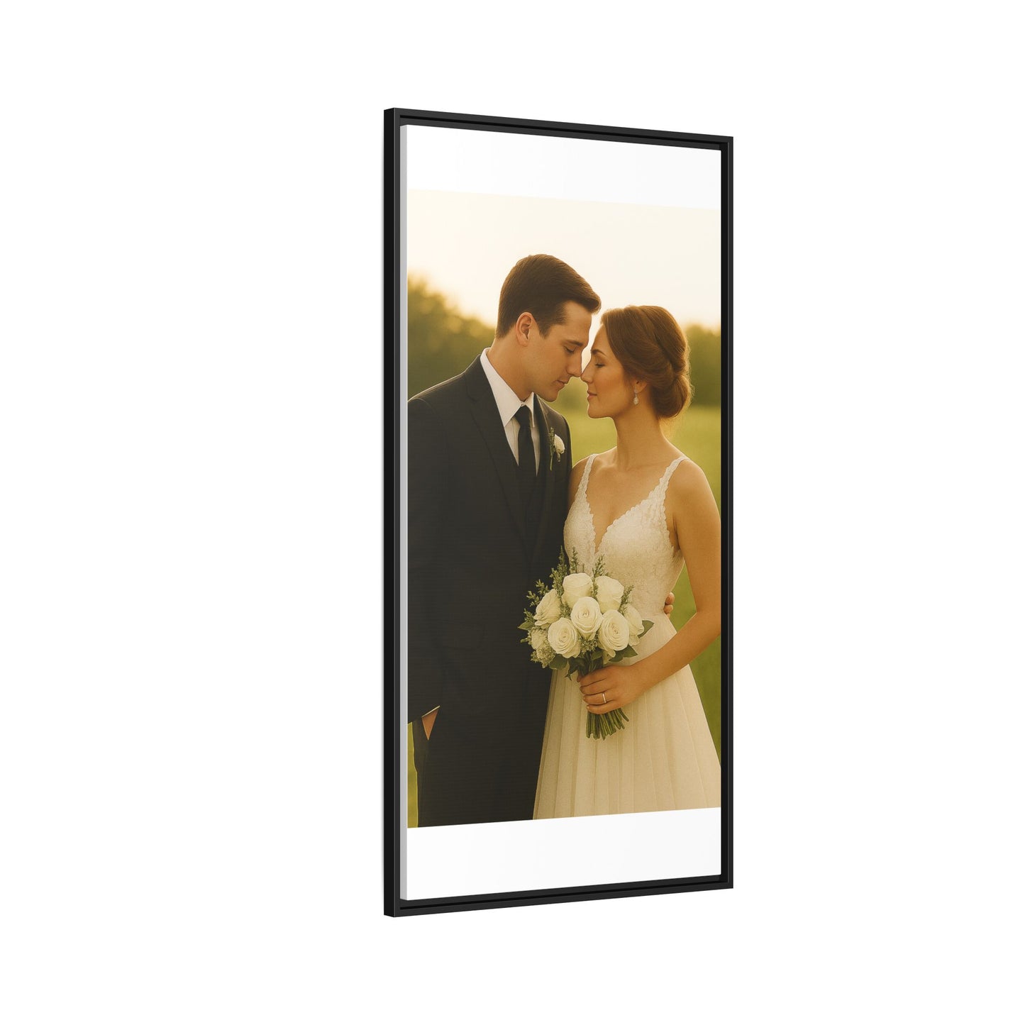 Custom Wedding Frame Vertical Matte Canvas