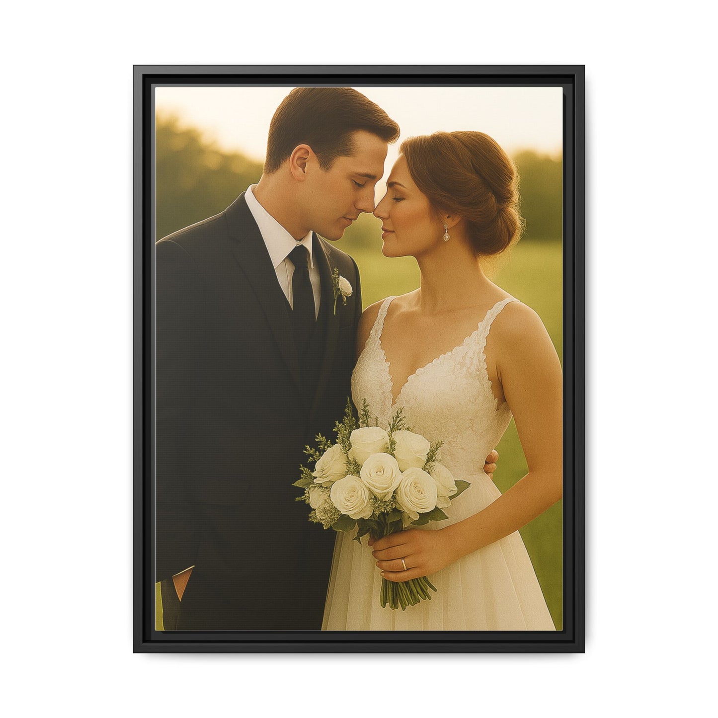 Custom Wedding Frame Vertical Matte Canvas
