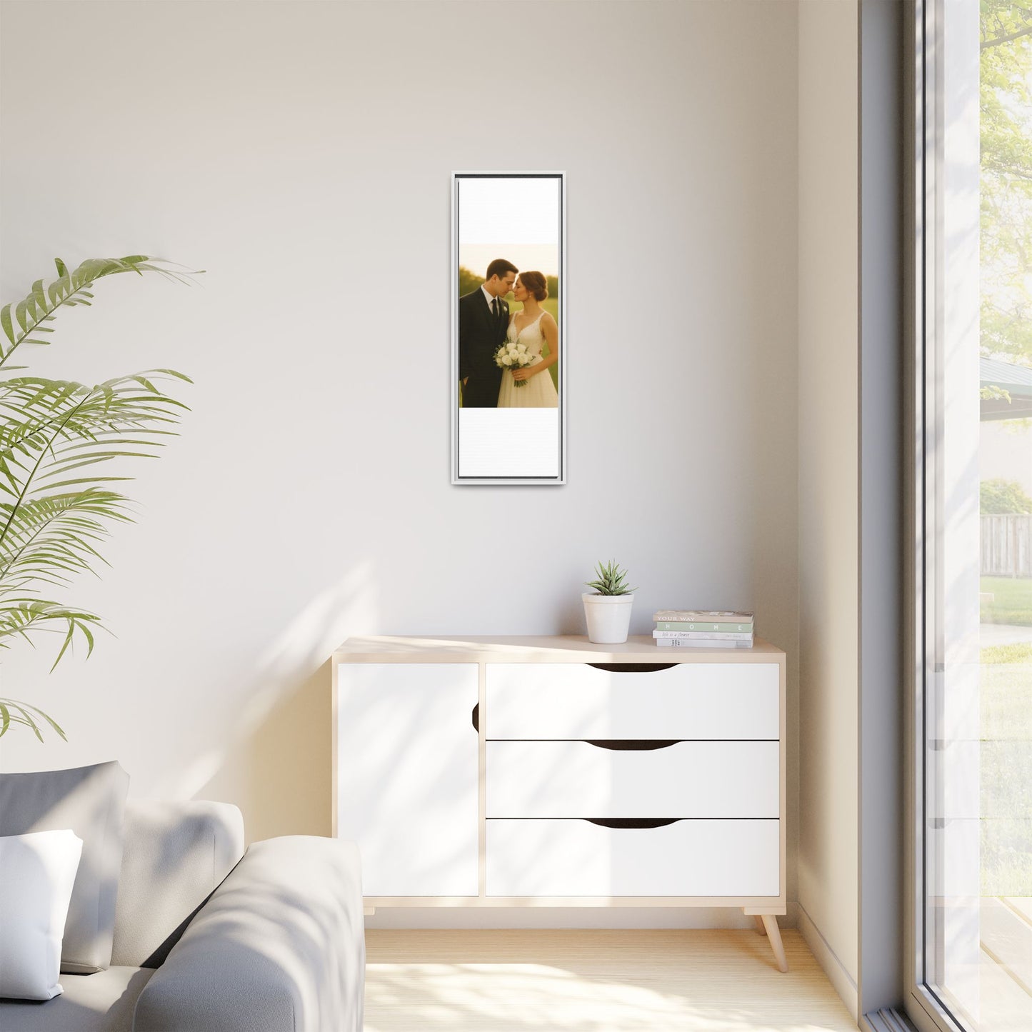 Custom Wedding Frame Vertical Matte Canvas
