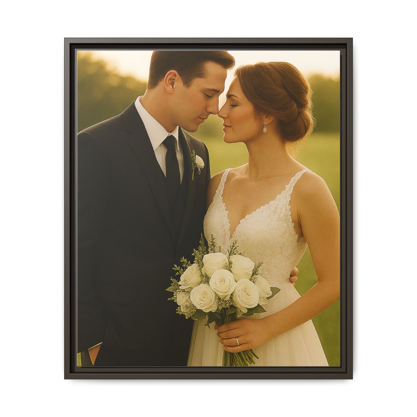 Custom Wedding Frame Vertical Matte Canvas
