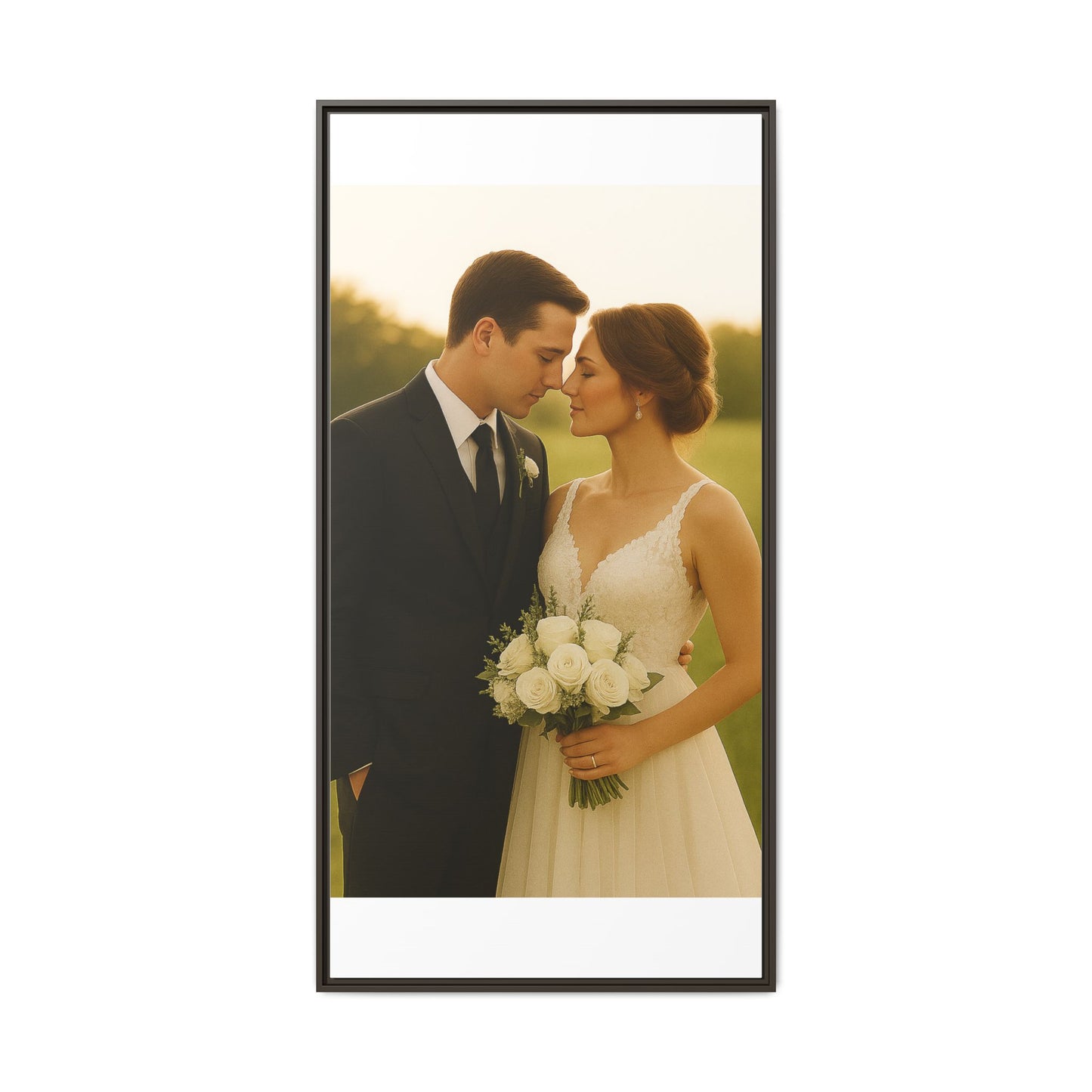 Custom Wedding Frame Vertical Matte Canvas