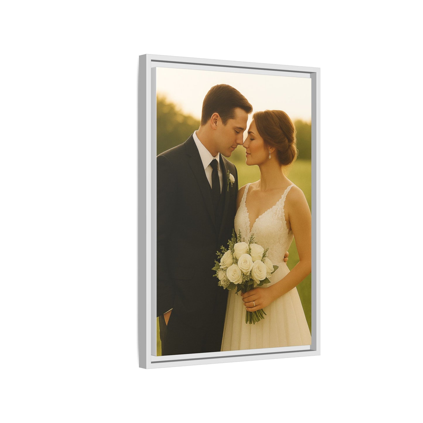 Custom Wedding Frame Vertical Matte Canvas