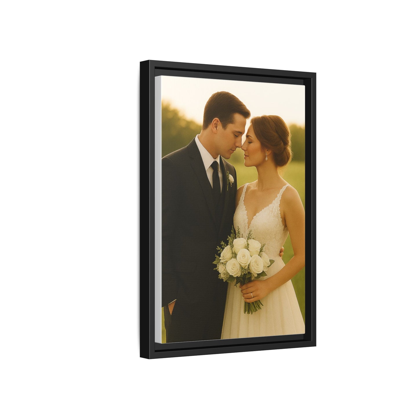 Custom Wedding Frame Vertical Matte Canvas