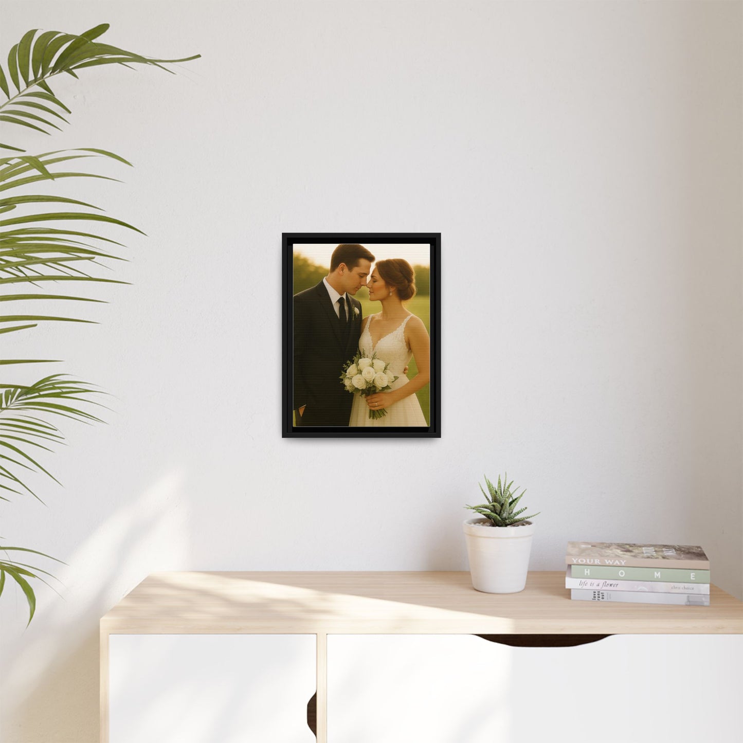 Custom Wedding Frame Vertical Matte Canvas