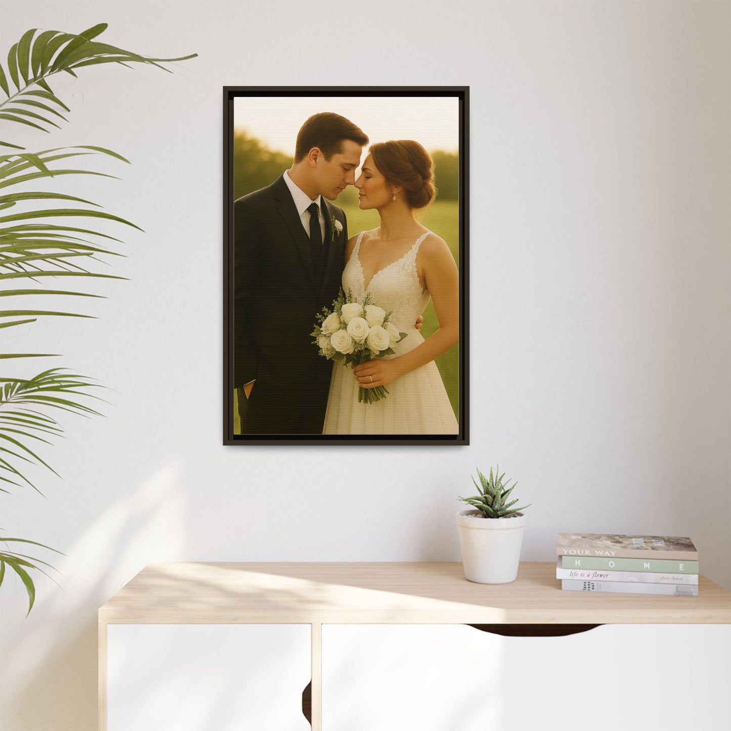 Custom Wedding Frame Vertical Matte Canvas