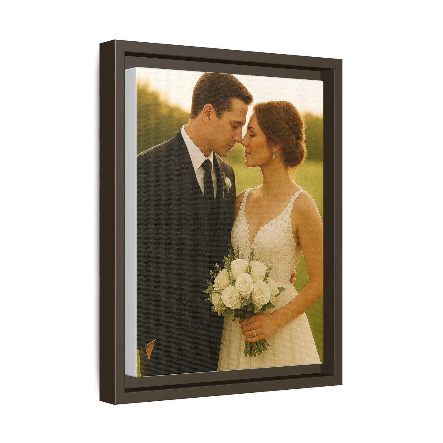 Custom Wedding Frame Vertical Matte Canvas
