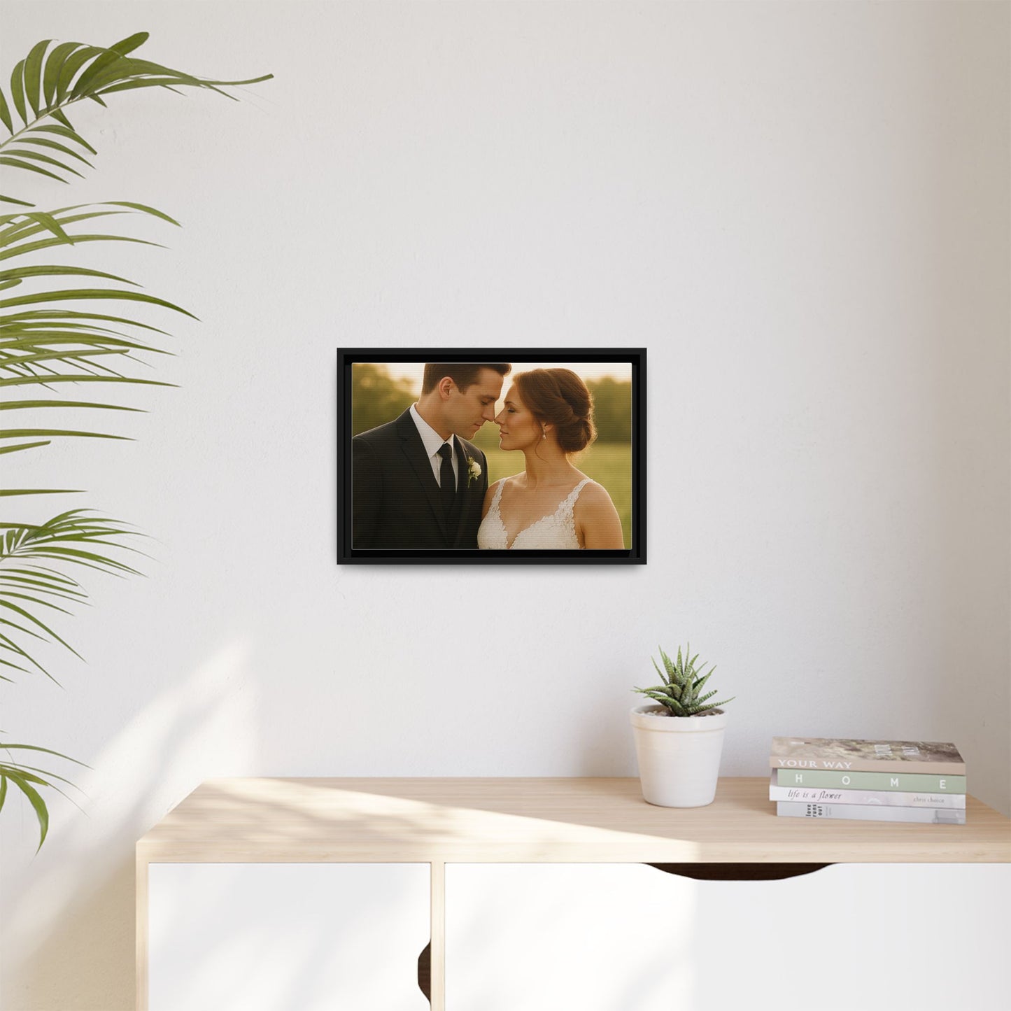 Custom Wedding Frame Horizontal Matte Canvas