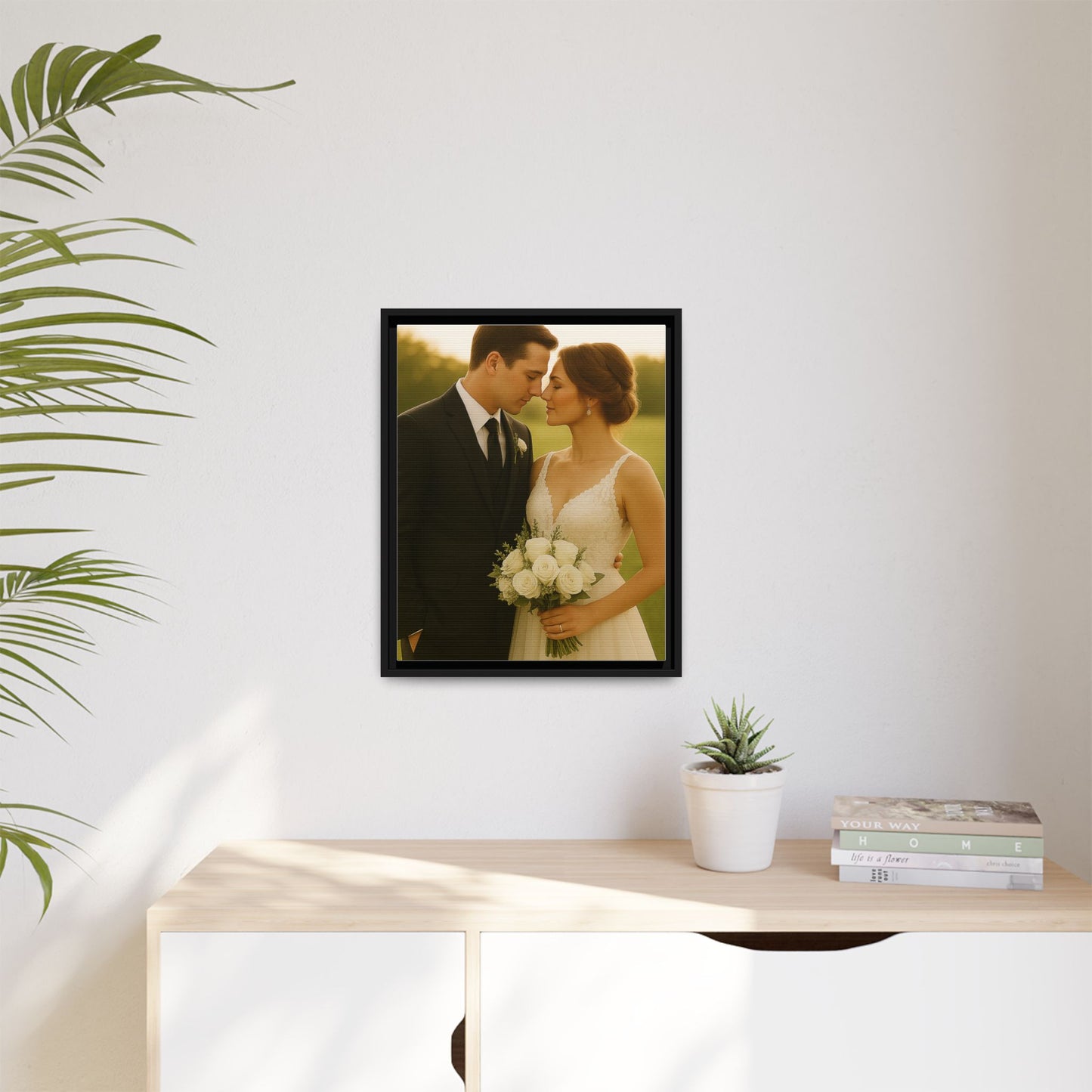 Custom Wedding Frame Vertical Matte Canvas