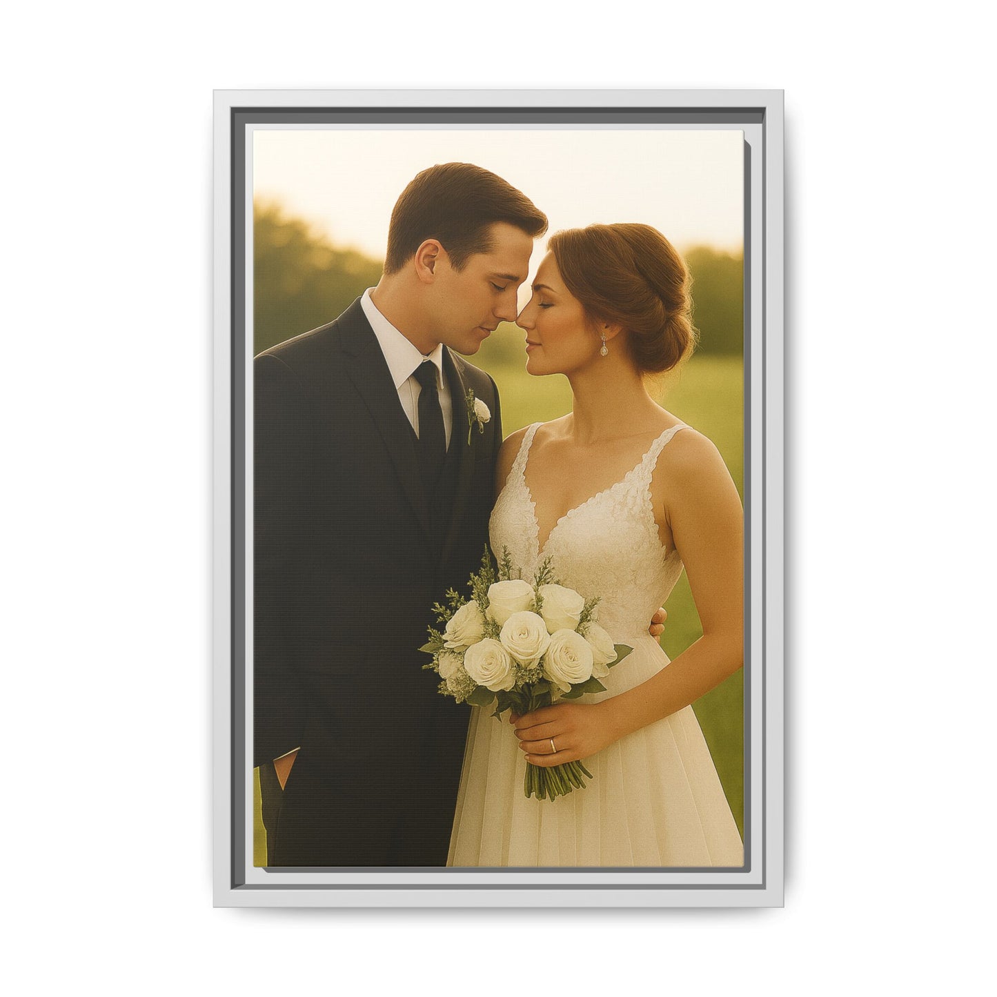 Custom Wedding Frame Vertical Matte Canvas