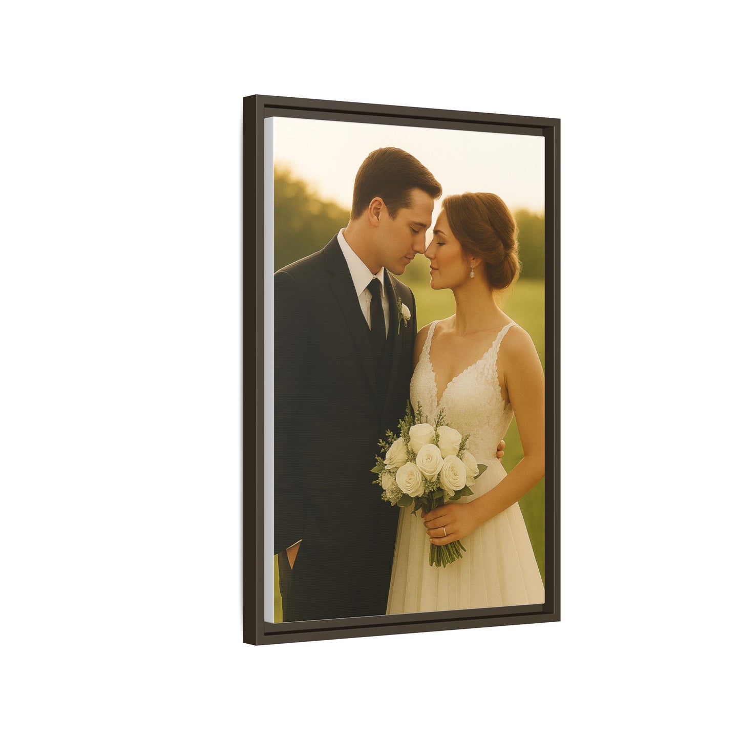 Custom Wedding Frame Vertical Matte Canvas