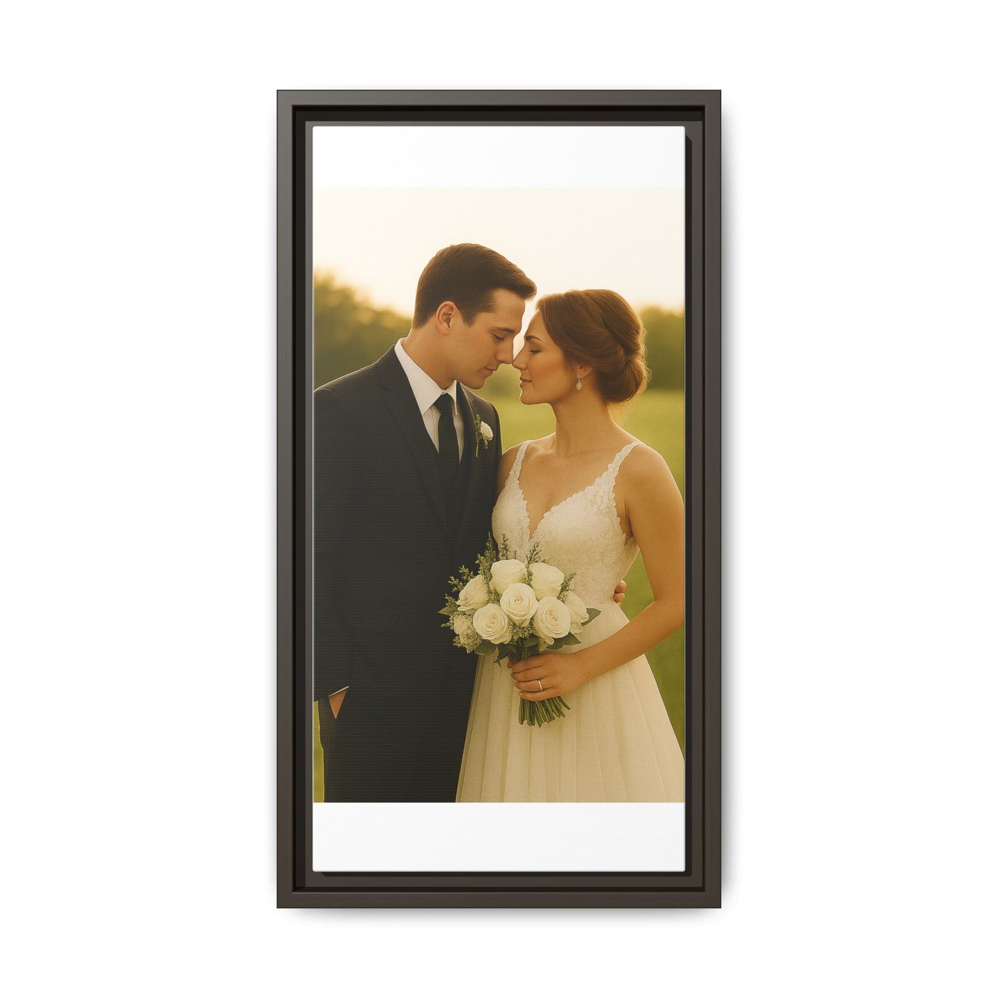 Custom Wedding Frame Vertical Matte Canvas