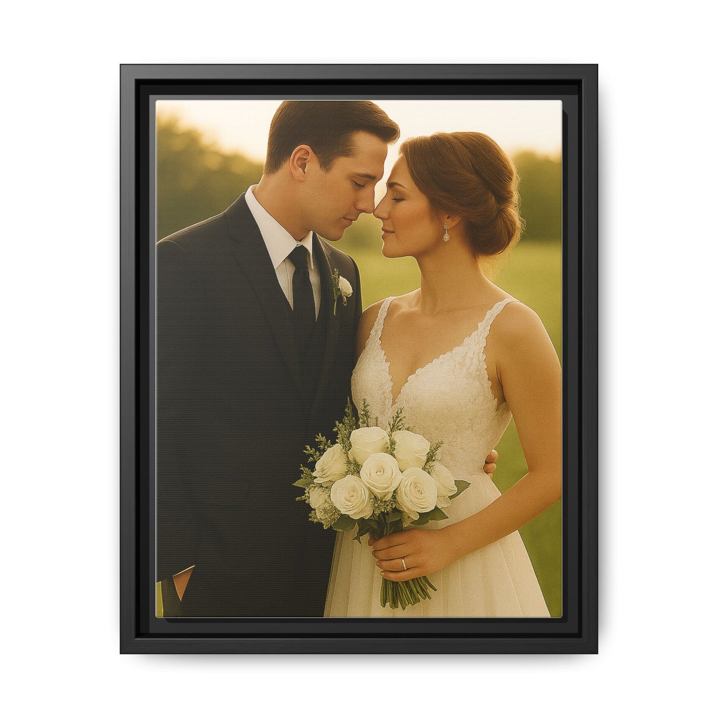 Custom Wedding Frame Vertical Matte Canvas