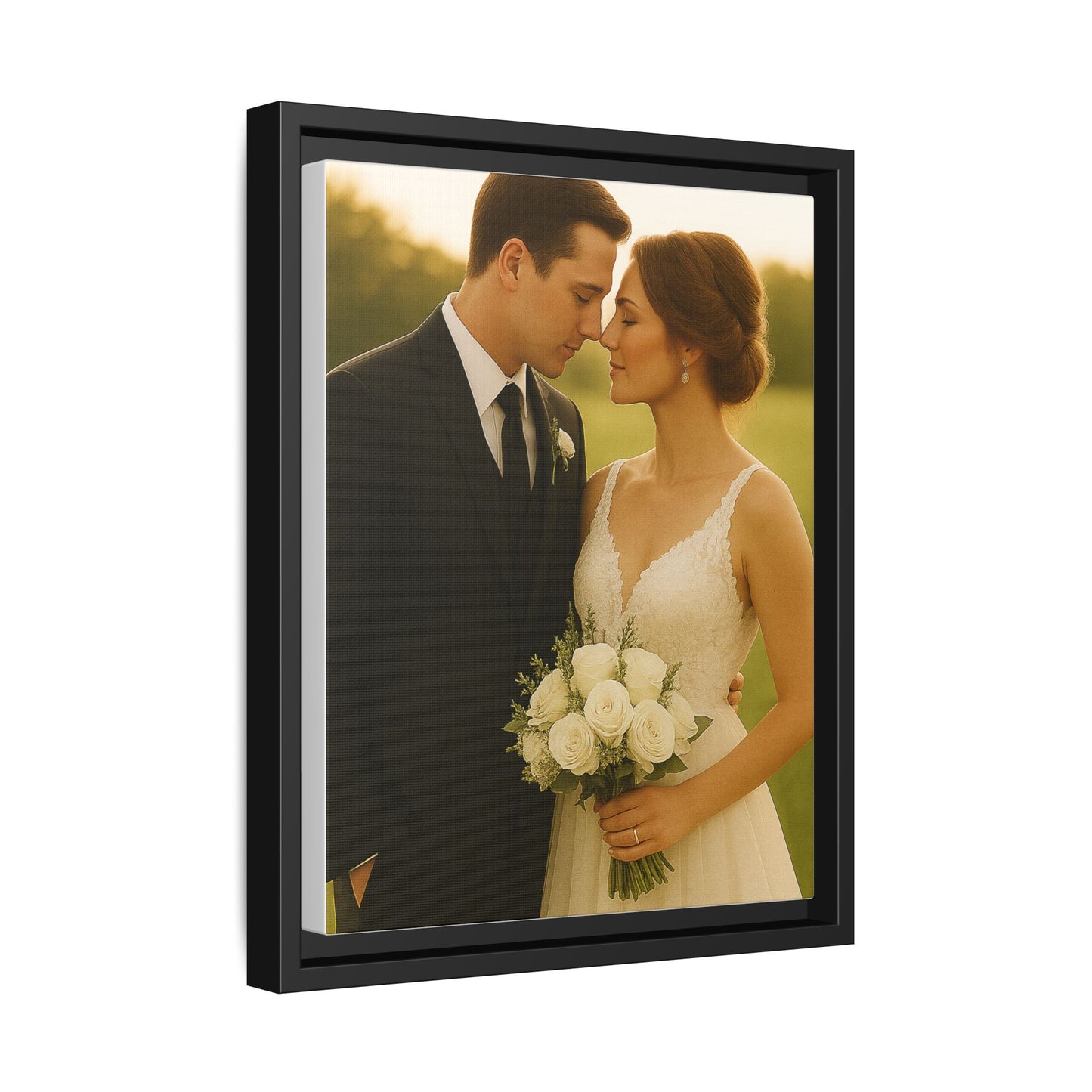 Custom Wedding Frame Vertical Matte Canvas