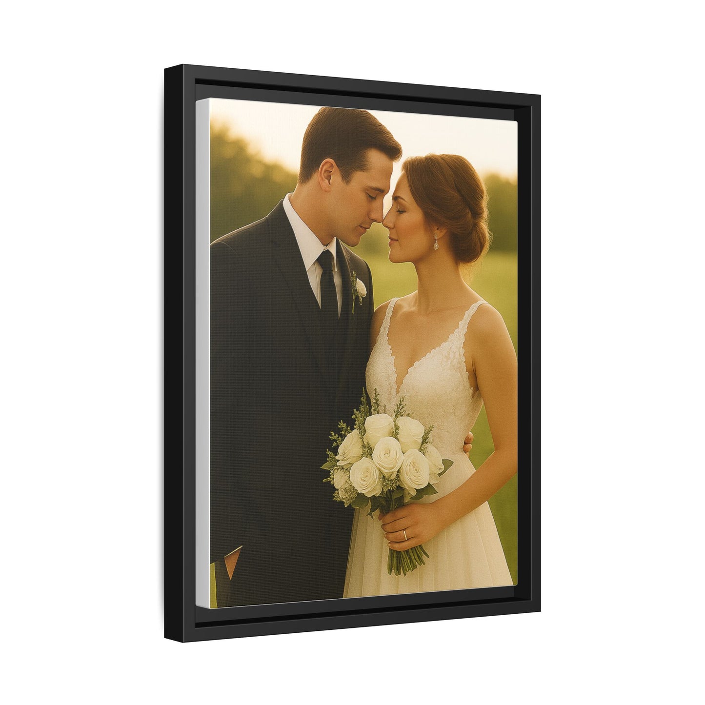 Custom Wedding Frame Vertical Matte Canvas