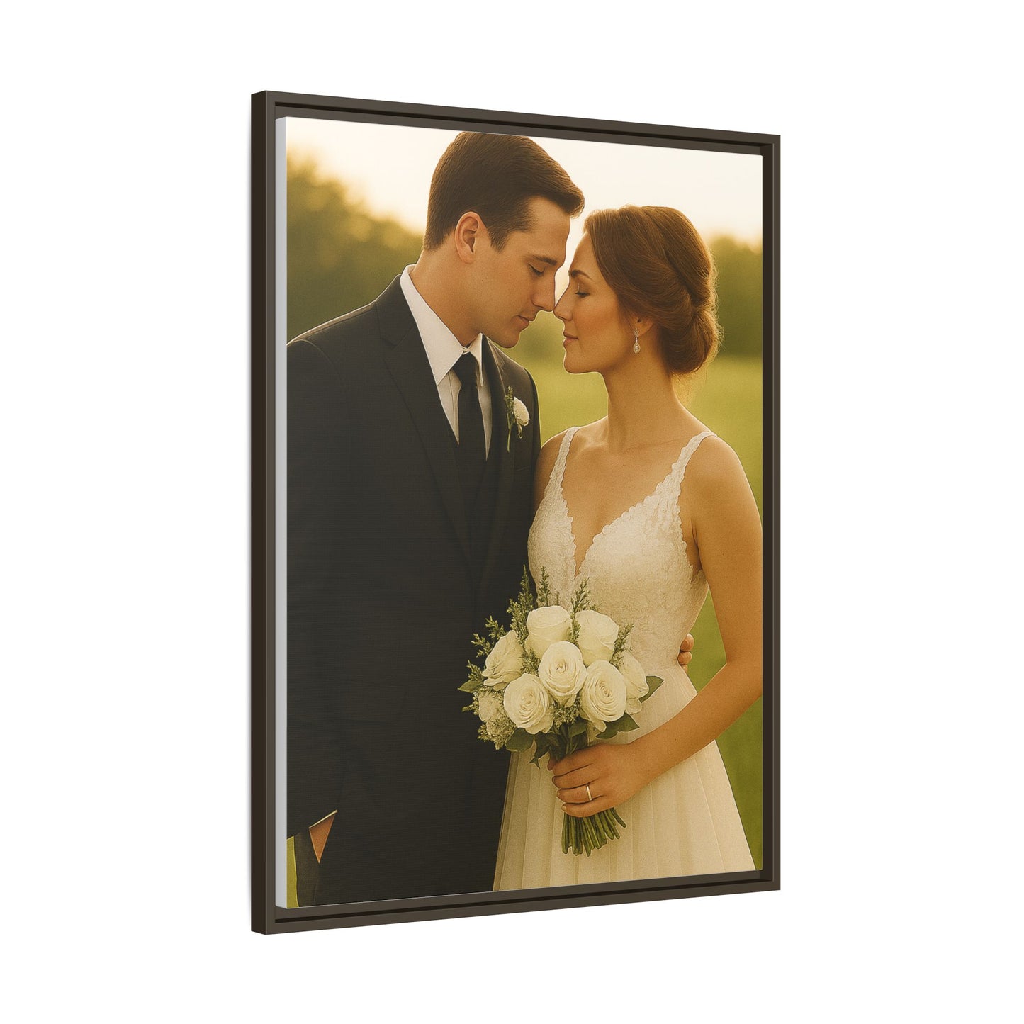 Custom Wedding Frame Vertical Matte Canvas
