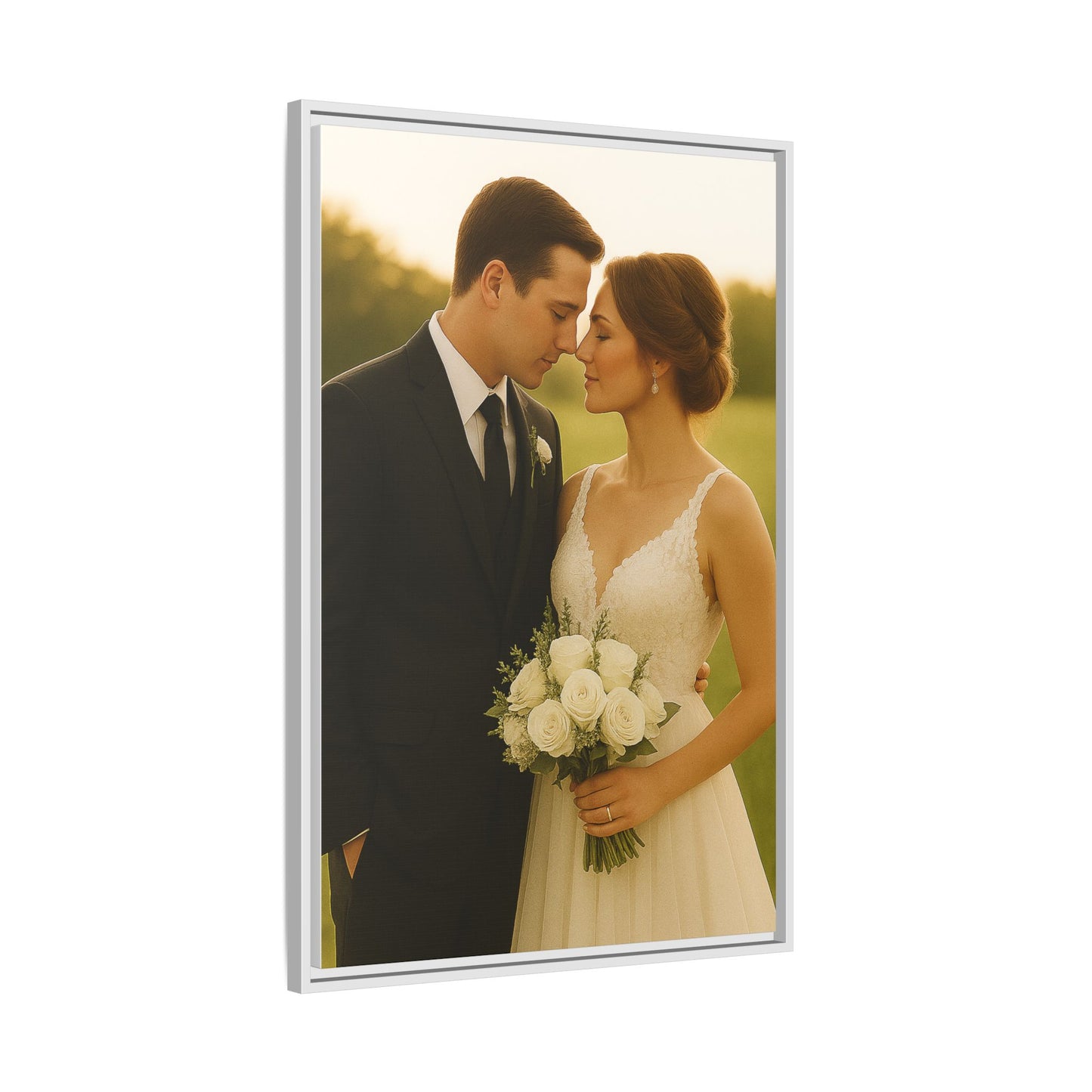 Custom Wedding Frame Vertical Matte Canvas