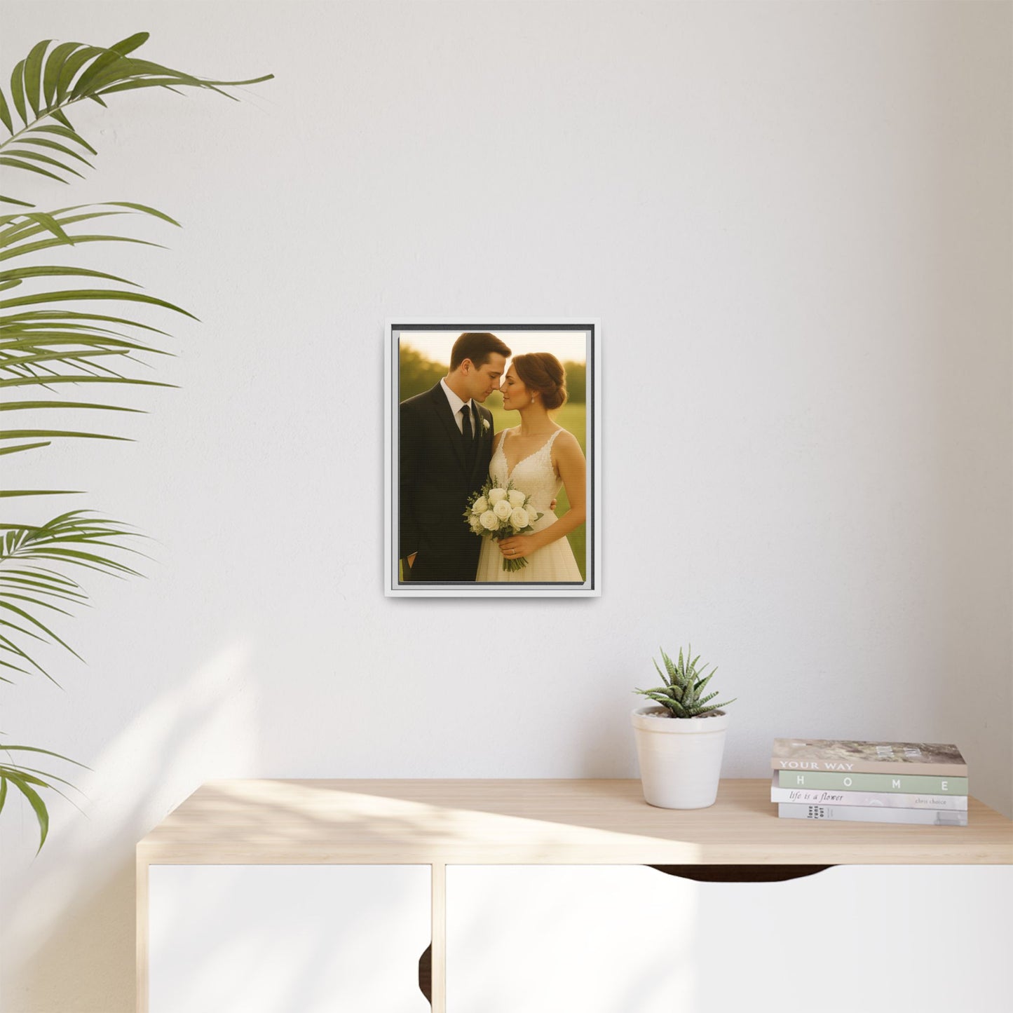 Custom Wedding Frame Vertical Matte Canvas