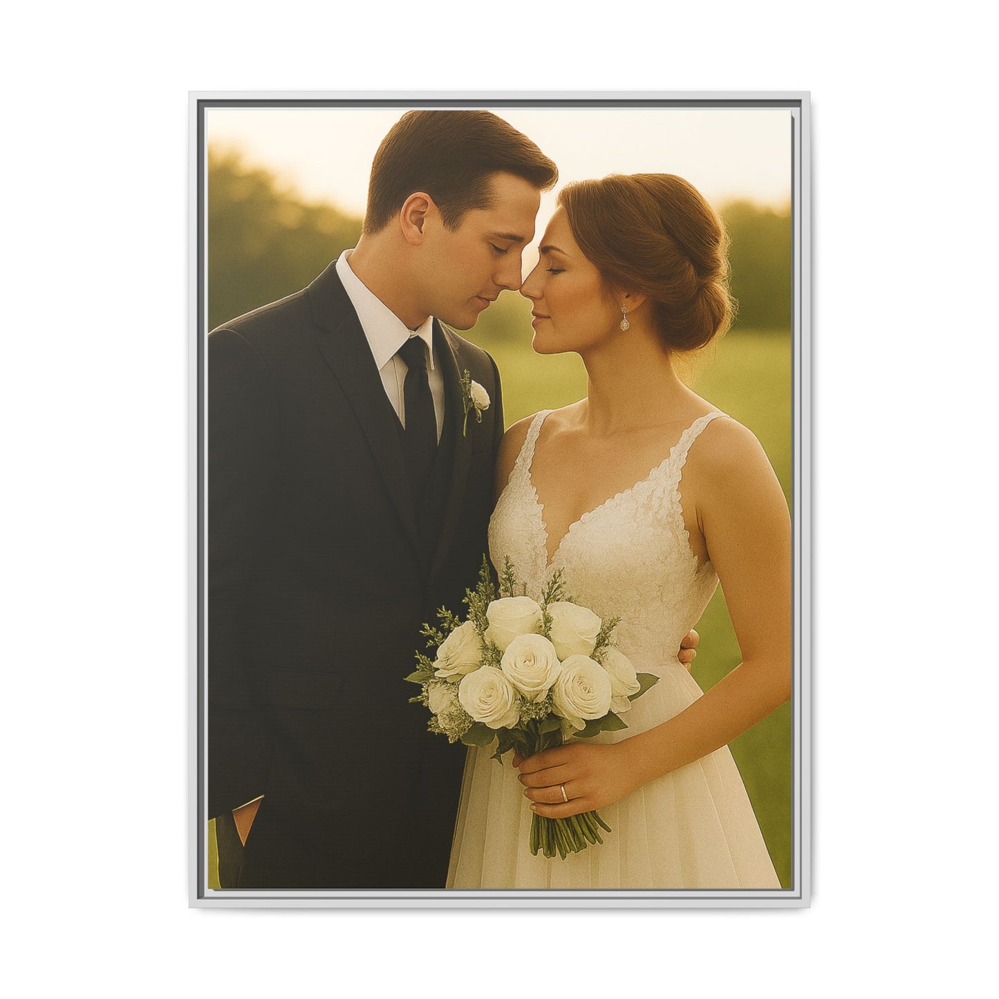 Custom Wedding Frame Vertical Matte Canvas