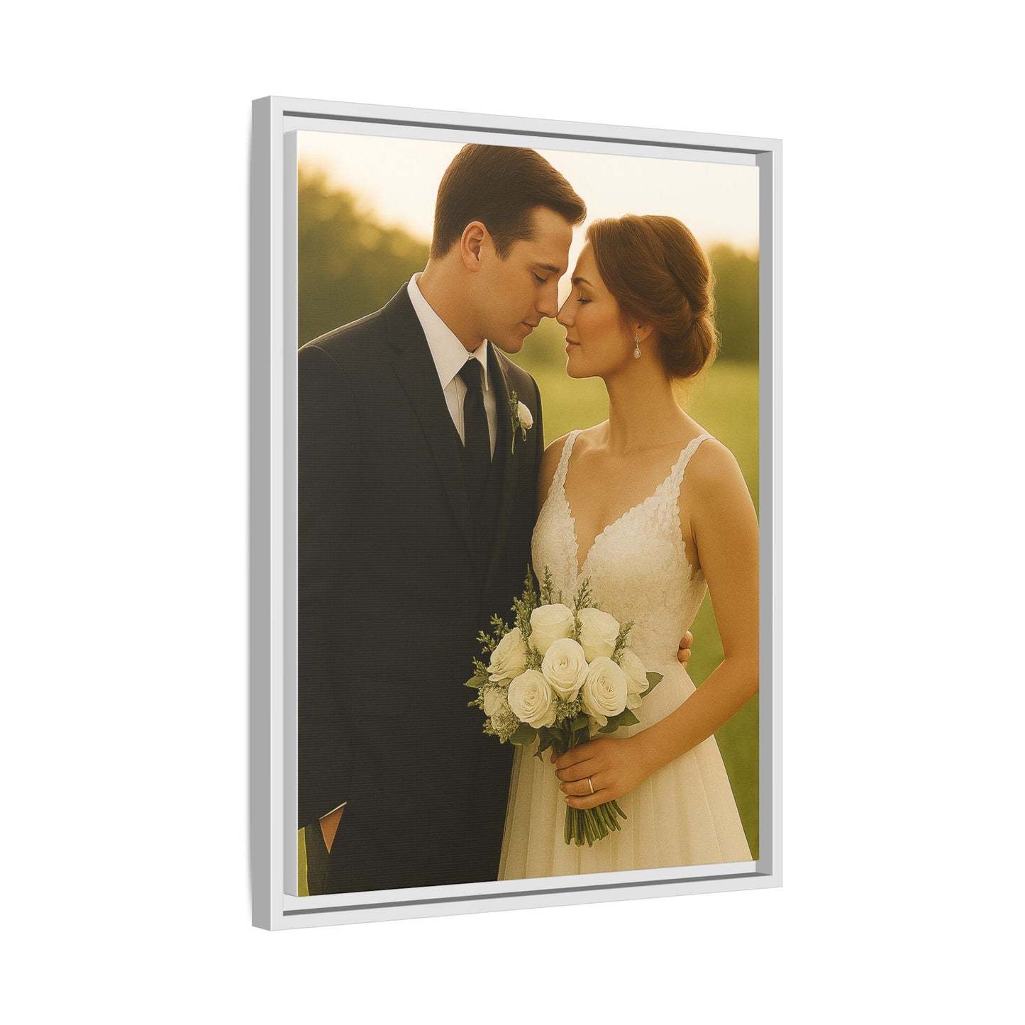 Custom Wedding Frame Vertical Matte Canvas