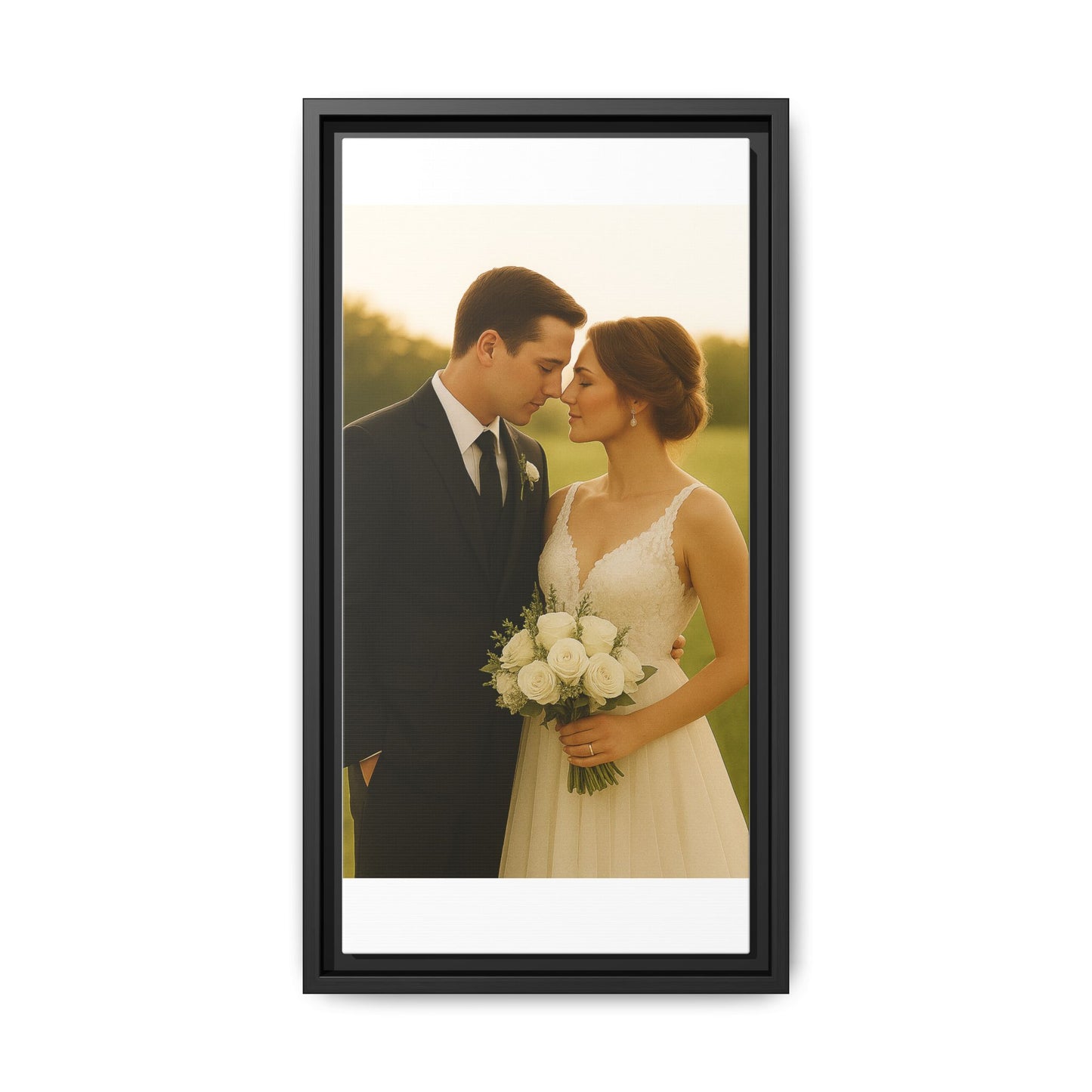 Custom Wedding Frame Vertical Matte Canvas