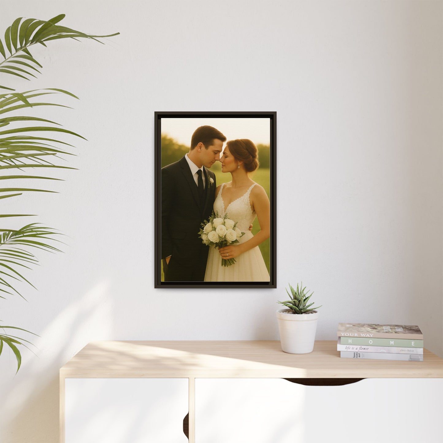 Custom Wedding Frame Vertical Matte Canvas