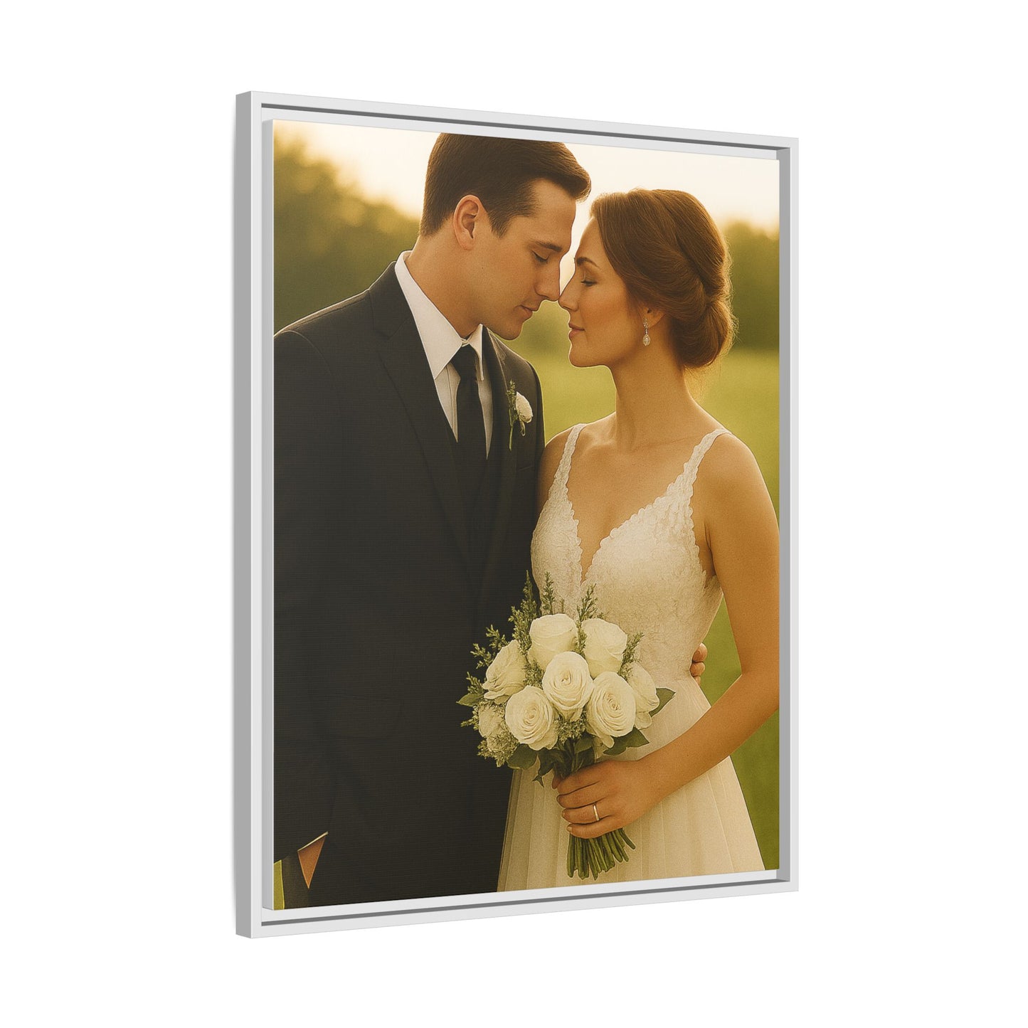 Custom Wedding Frame Vertical Matte Canvas