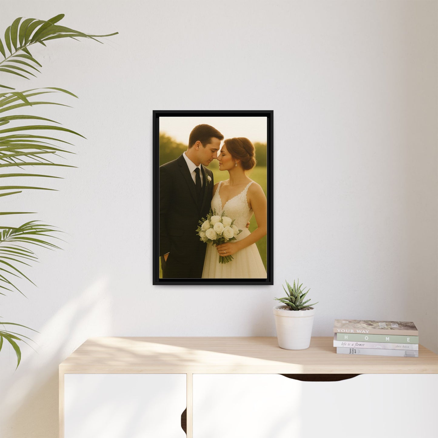 Custom Wedding Frame Vertical Matte Canvas
