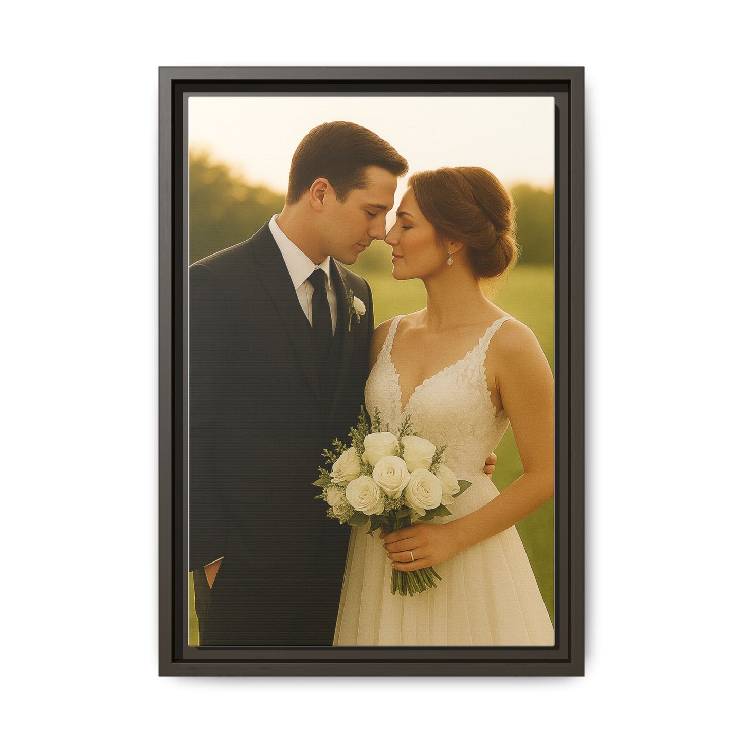 Custom Wedding Frame Vertical Matte Canvas