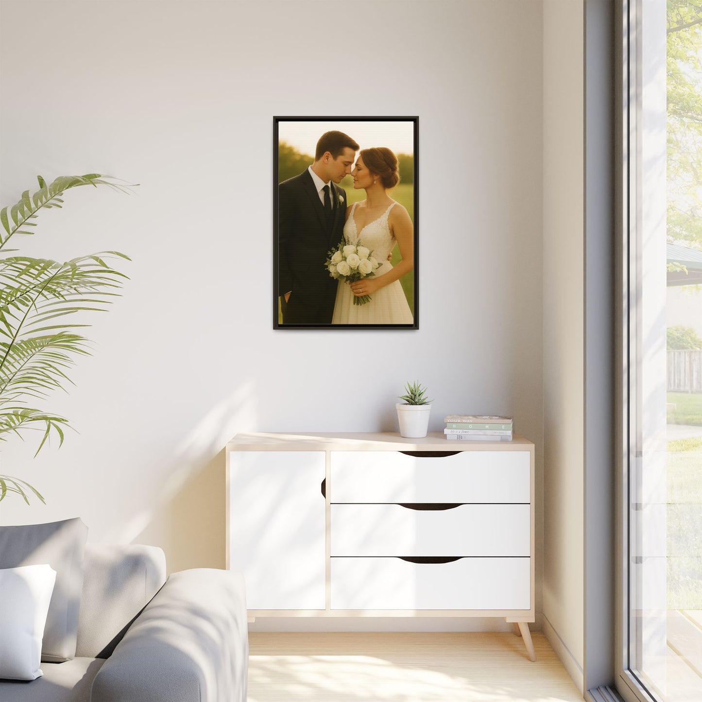 Custom Wedding Frame Vertical Matte Canvas