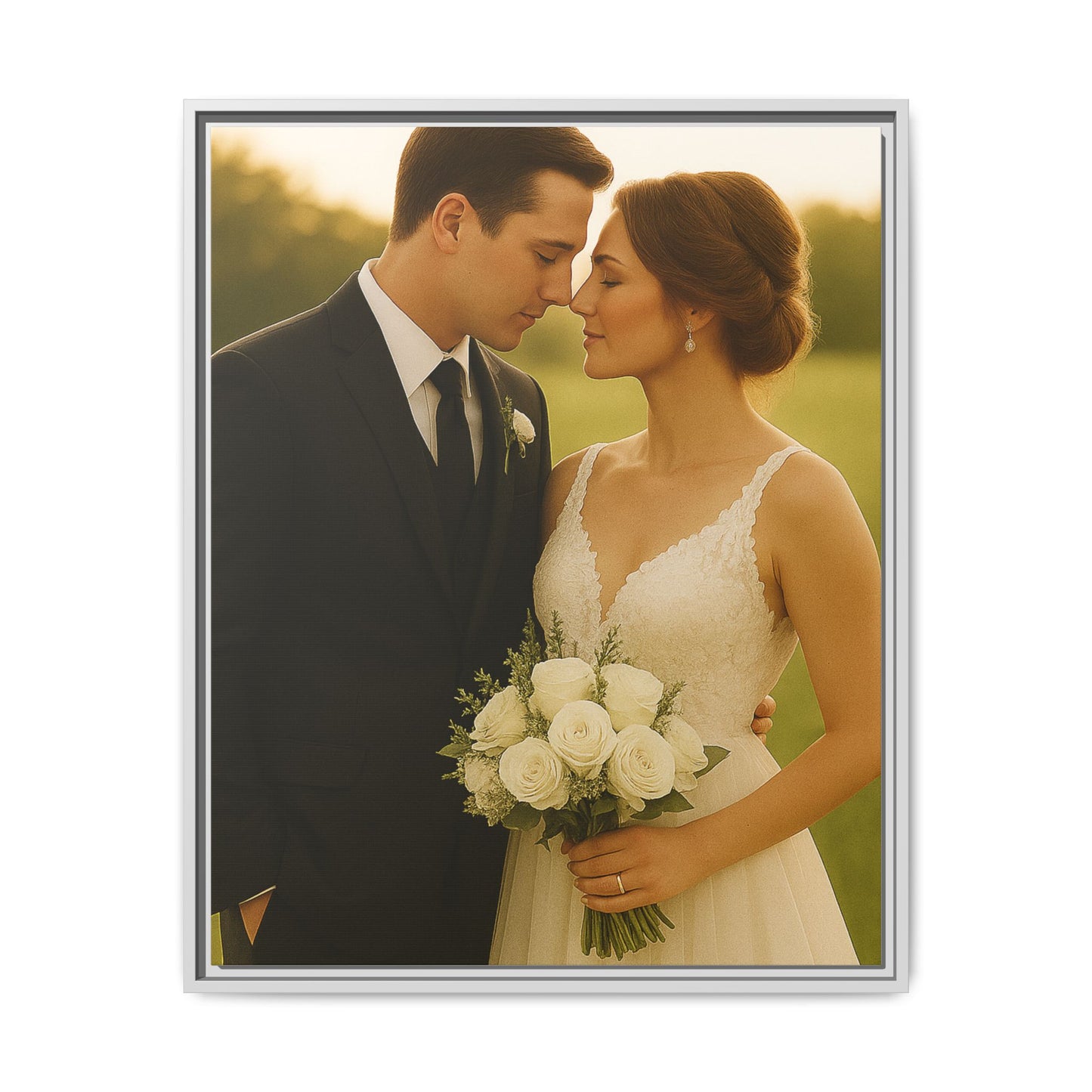Custom Wedding Frame Vertical Matte Canvas