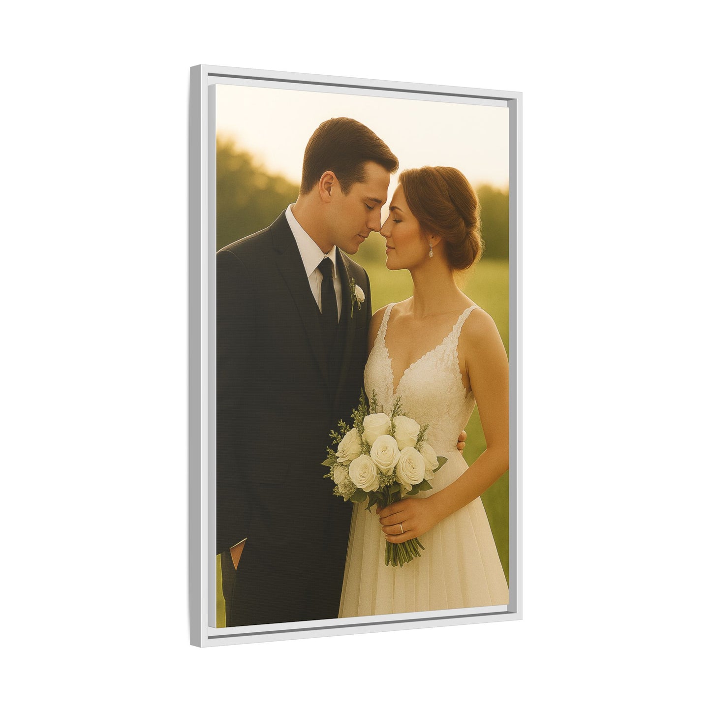 Custom Wedding Frame Vertical Matte Canvas