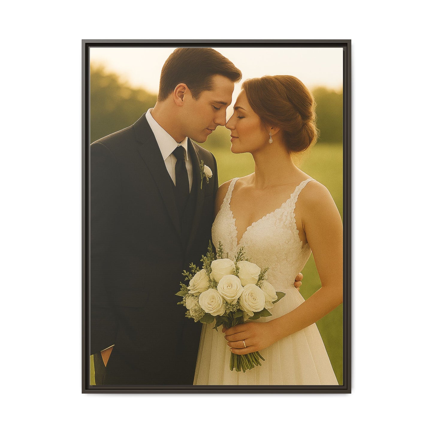Custom Wedding Frame Vertical Matte Canvas