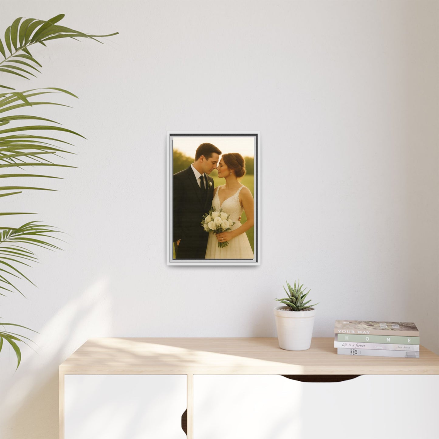 Custom Wedding Frame Vertical Matte Canvas