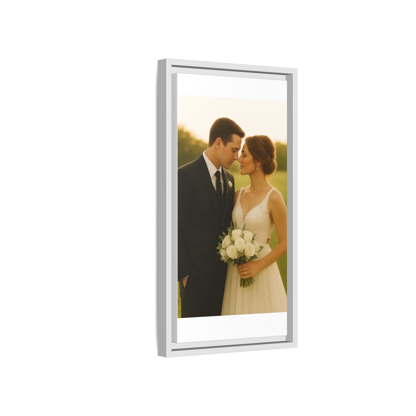 Custom Wedding Frame Vertical Matte Canvas