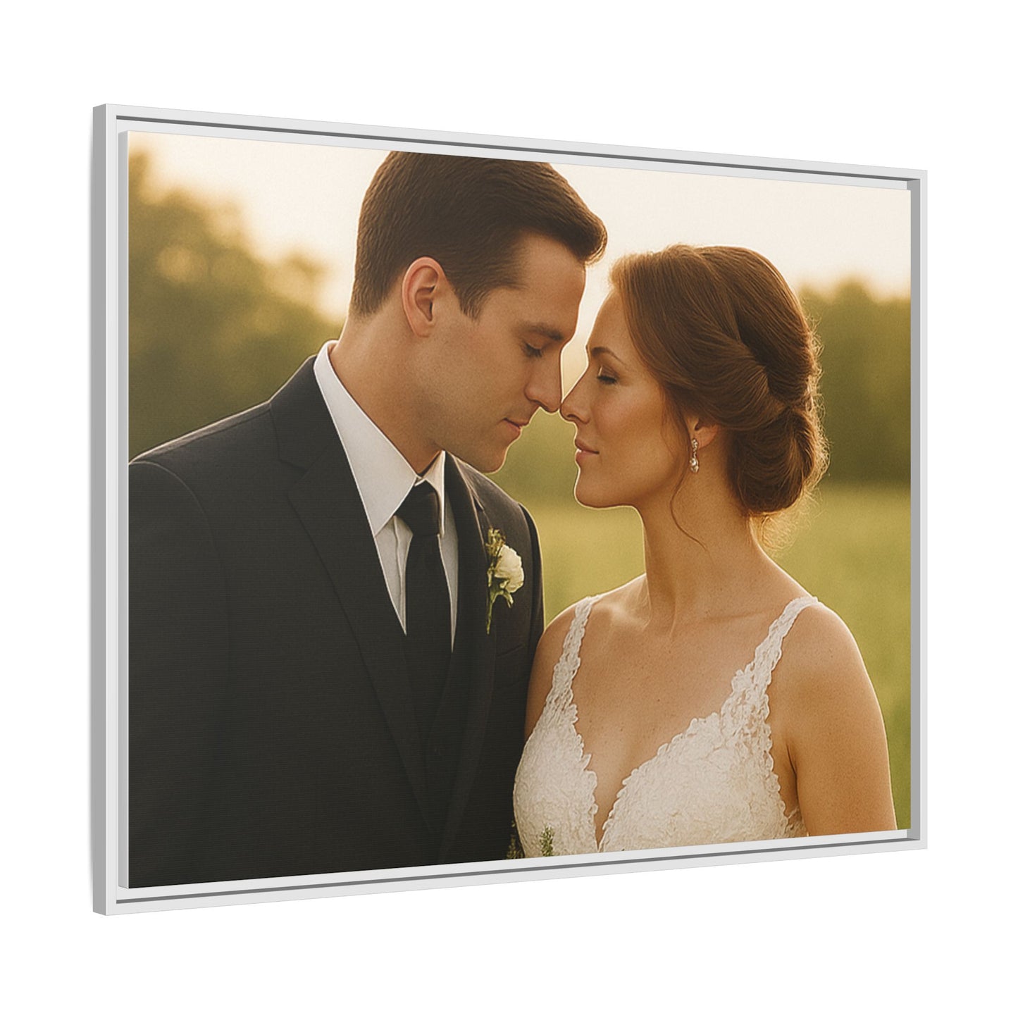 Custom Wedding Frame Horizontal Matte Canvas