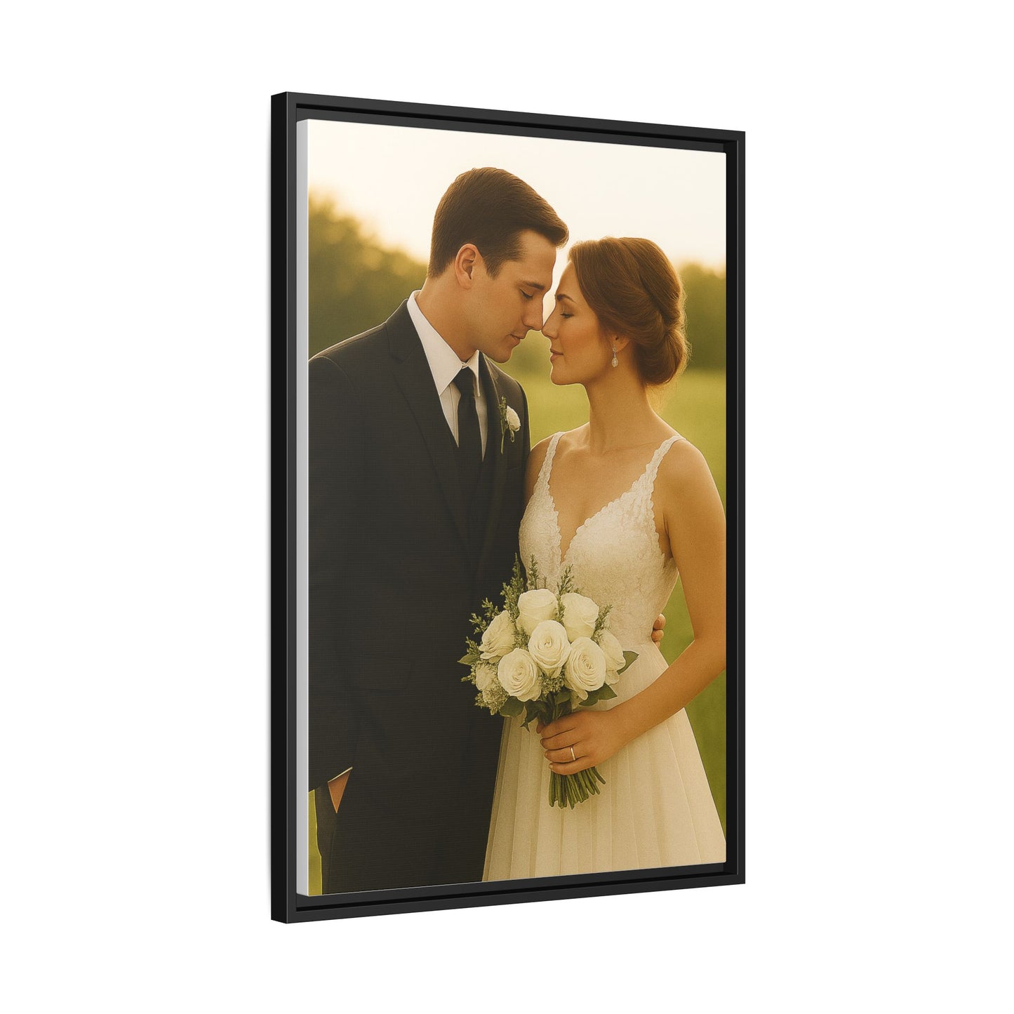 Custom Wedding Frame Vertical Matte Canvas