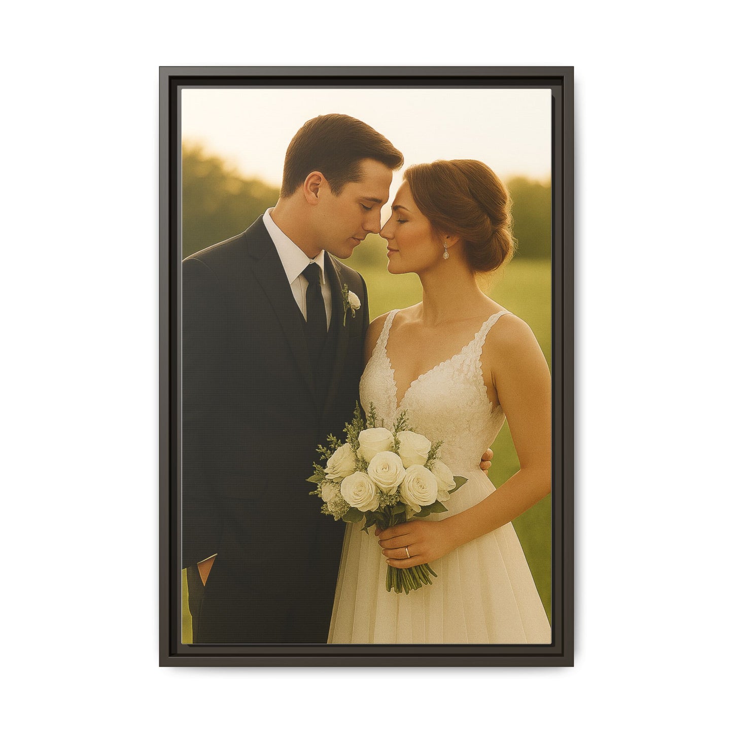 Custom Wedding Frame Vertical Matte Canvas