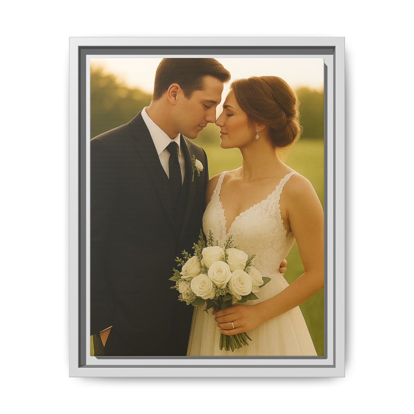 Custom Wedding Frame Vertical Matte Canvas