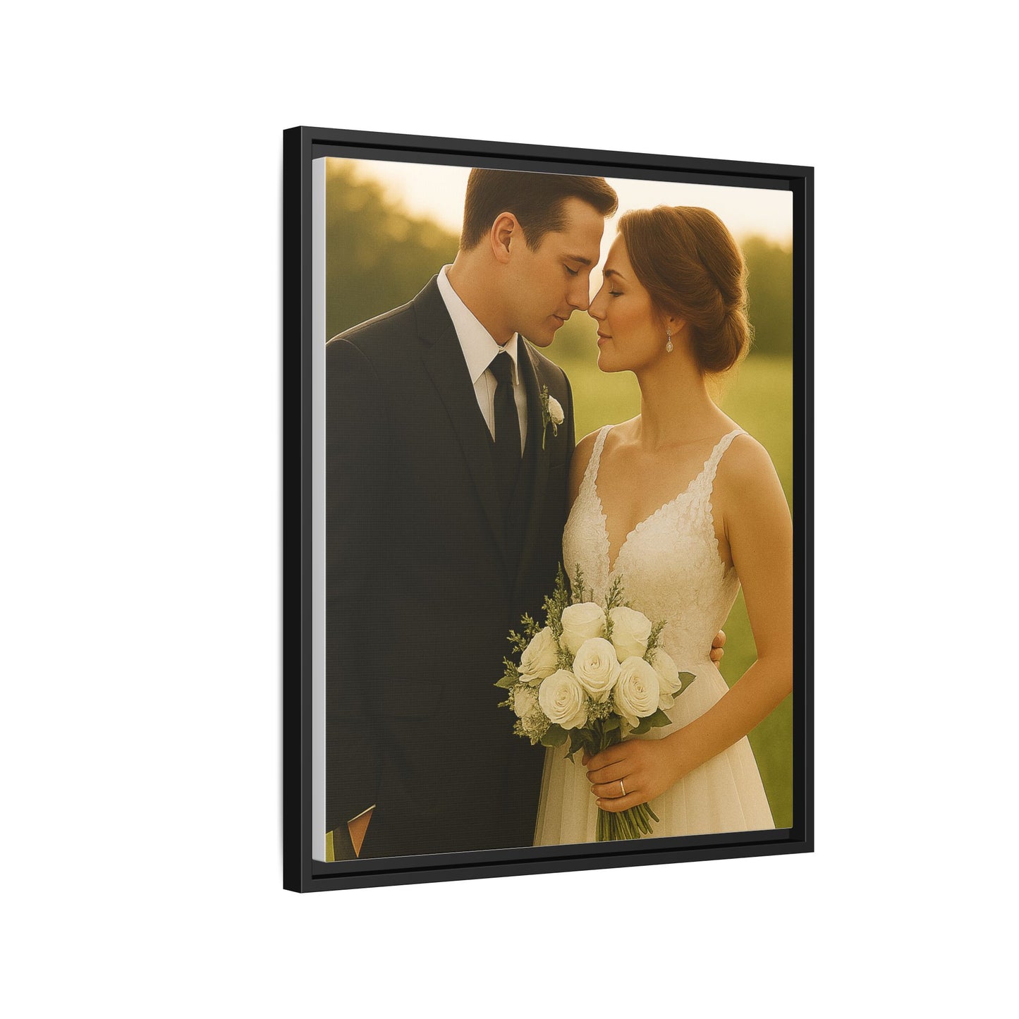Custom Wedding Frame Vertical Matte Canvas