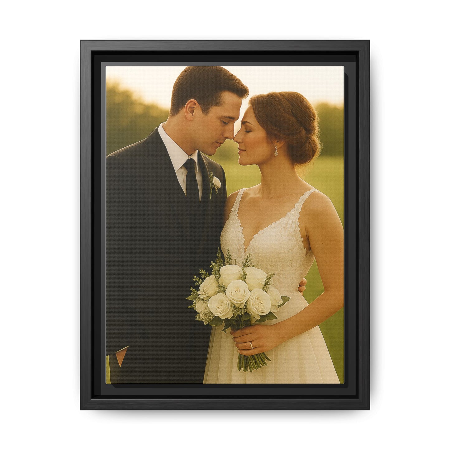 Custom Wedding Frame Vertical Matte Canvas