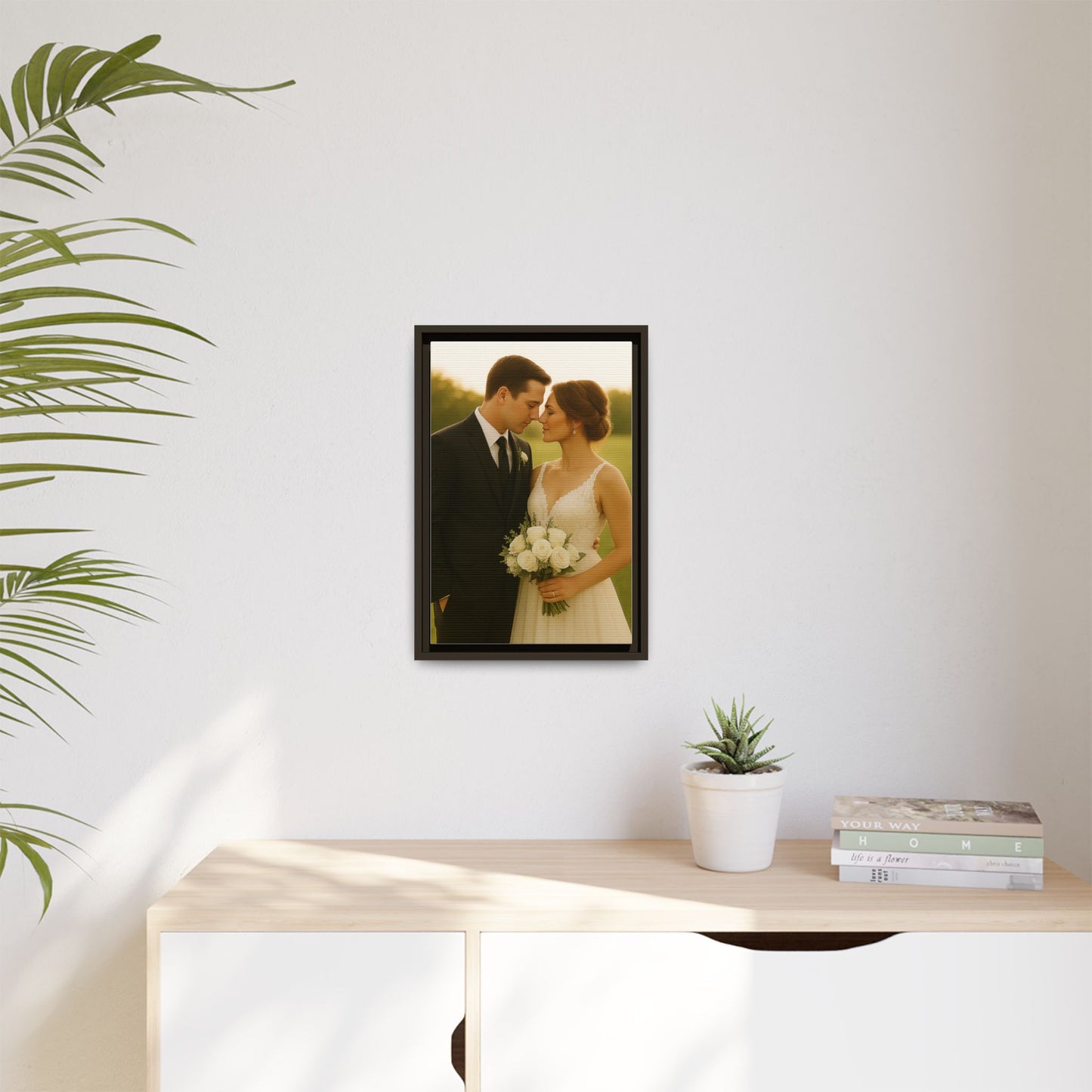 Custom Wedding Frame Vertical Matte Canvas